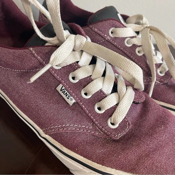 Vans Atwood Deluxe Sneakers Men’s Size 10 Port Royal Burgundy/ White Skater Low - Picture 2 of 7